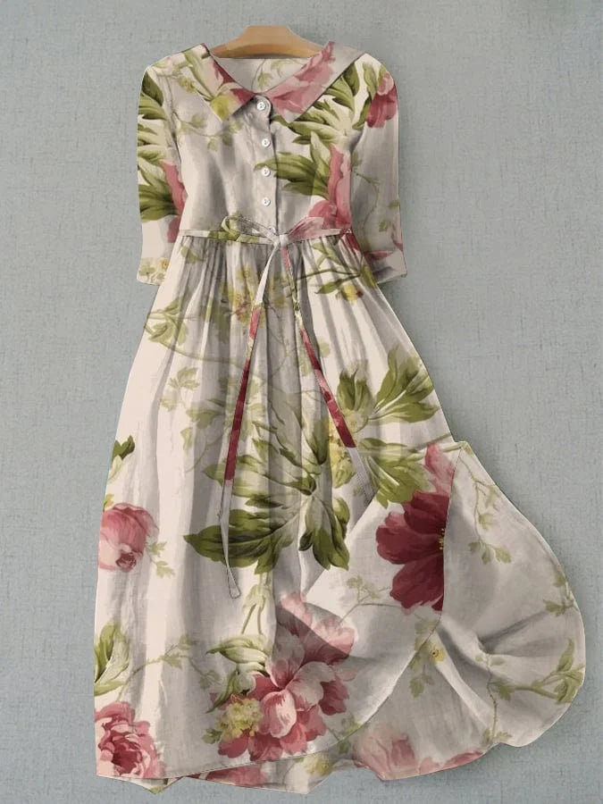 Bella - Women's Vintage Floral Print Dress