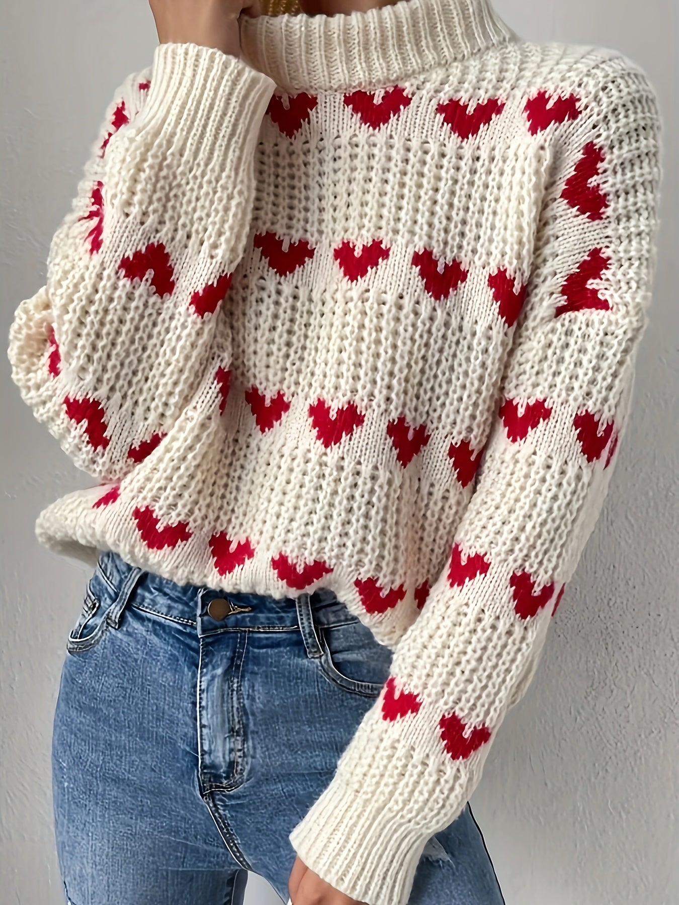 Maud™ - Cozy Heart Knit Sweater