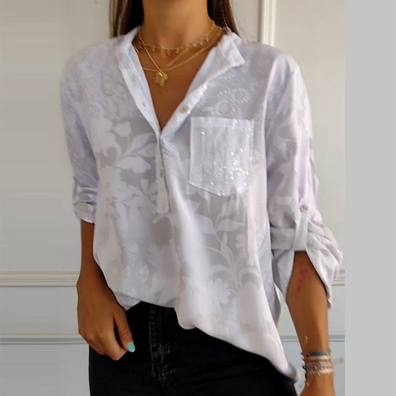 JEZA™ - Embellished Pocket Blouse